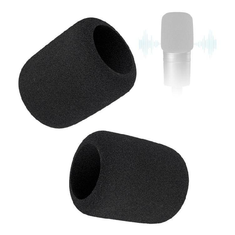 Black Windscreen Head Cover 2Pack, Recording Cover Pair for ATH /AT2050/AT4040 Condenser Voice Use, Breath Noise Control for Commentary and Streaming