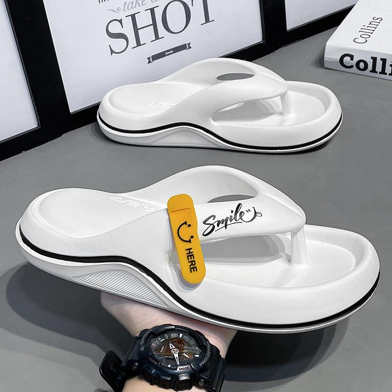 Fashion Men's Platform Flip Flops Summer Soft Sole EVA Slippers for Men Outdoor Casual Beach Shoes Home Non-slip Bathroom Slides Shoes