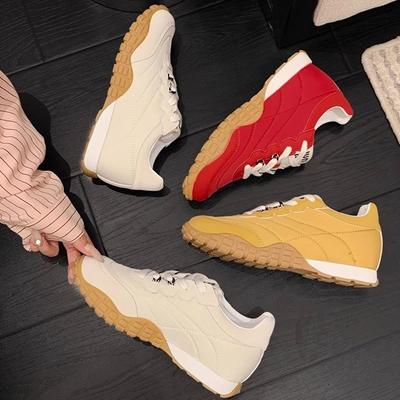 Маффины на толстой подошве, верхняя одежда, повседневные маленькие белые туфли, женские новые универсальные и удобные, с цветовой гаммой, нескользящие немецкие тренировочные туфли на лето