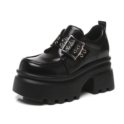 Модные 10 см Кожаные ботинки Осень Женские Платформа Танкетка Плоская подошва Дышащие Женские ботинки Повседневные Весенние туфли Мэри Джейн