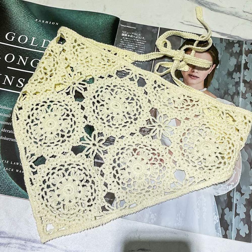 Fashion Vintage Knitted Lace Headwear Headband Triangle Scarf Hair Scarf