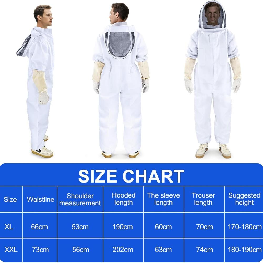 Beekeeping Suit Beekeeping Protective Equipment Bee Keeping Full Body Cloth with Veil Hood Total Protection