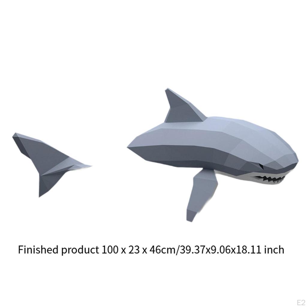 3D Shark Paper Model ,Handmade Unique Wall Decor,Home Office Decoration,DIY Craft Animal