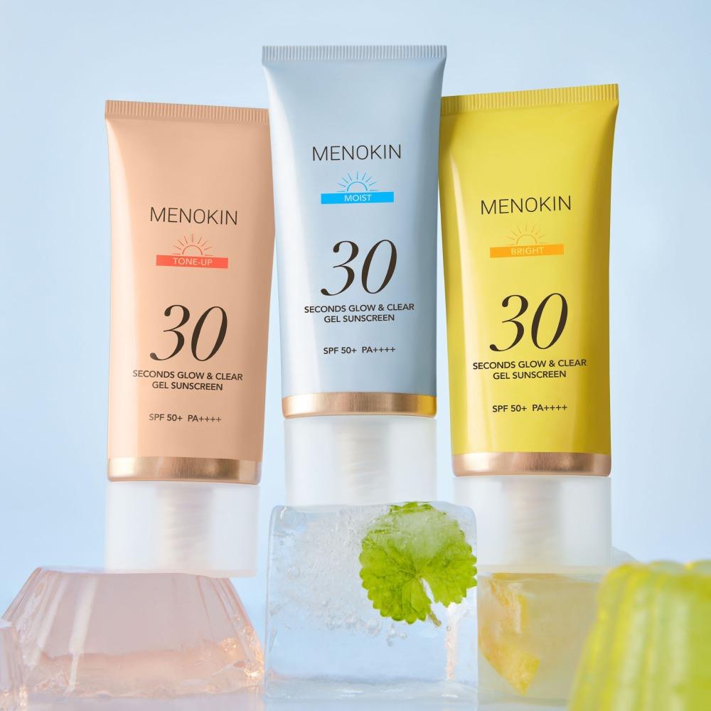 Menokin 30-Seconds Glow and Clear Gel Sunscreen Bright Radiance Tone-Up 50ml