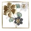 Metal Flower Wall Art Decor Iron Hand Painted Flower Leaf Wall Decoration Sculpture for Entrance