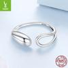 Premium Glossy Water Drop Opening Ring Men'S And Women'S, Minimalist S925 Sterling Silver Ring Ring