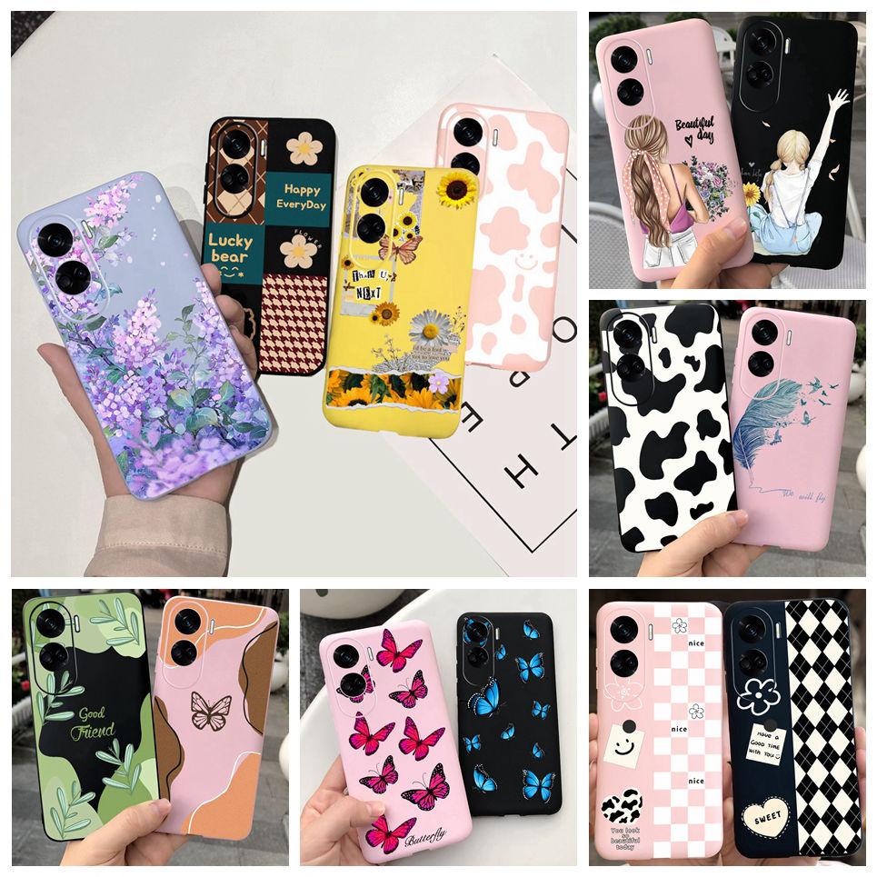 Case For Honor 90 Lite Honor X50i Cover Shockproof Back Coque Women Fashion Flower Butterfly Capas for Huawei Honor90 Lite Cover