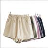Women's Summer Solid Color High Waist Linen Loose Casual Thin Wide Leg Cotton Linen Shorts Loose Casual