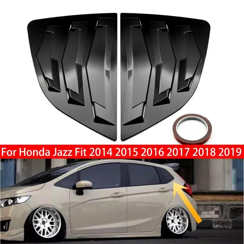 Для Honda Jazz Fit 2014- Автомобильная задняя решетка на окно Боковая шторка Накладка Наклейка Вентиляционное отверстие Ковш ABS Углеродное волокно Автоаксессуары