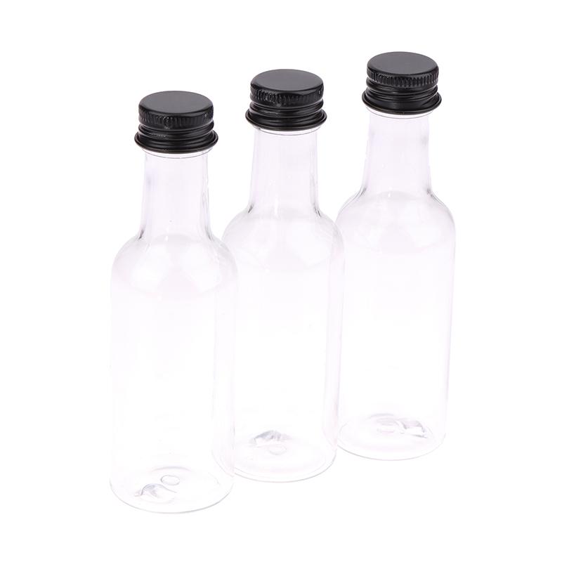 6 шт. 50 мл мини прозрачные ПЭТ многоразовые бутылки вина маленькие бутылки для вечеринок свадьбы бутылки для ликера с герметичной винтовой крышкой