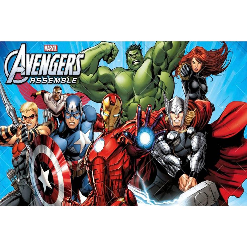 Avengers Captain America banner background customizable children's boy birthday party decoration layout background room poster