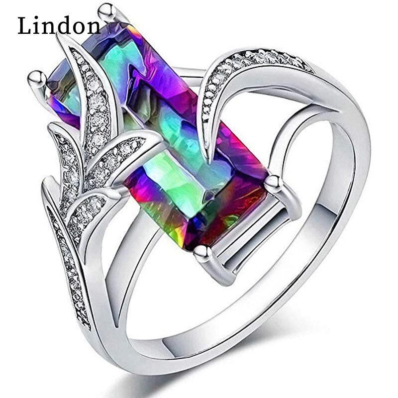 Классическое кольцо Lindon для женщин с цирконом круглой формы, подарок на свадьбу, размер 6-10
