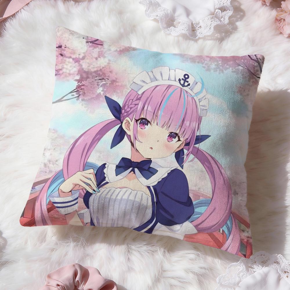 Чехол для подушки Hololive M-Minato Aqua, двусторонний, премиум-класса, для комфорта – два в одном, подходит для любой комнаты и салона автомобиля.