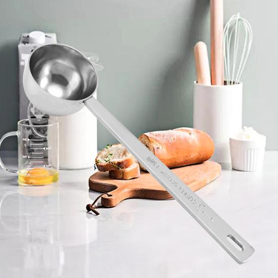 Stainless Steel Measuring Spoon Long Handle Coffee Scoop Spoon Tablespoon 5ml 10ml 15ml 20ml 30ml Cooking Measurement Tool for Ground Coffee