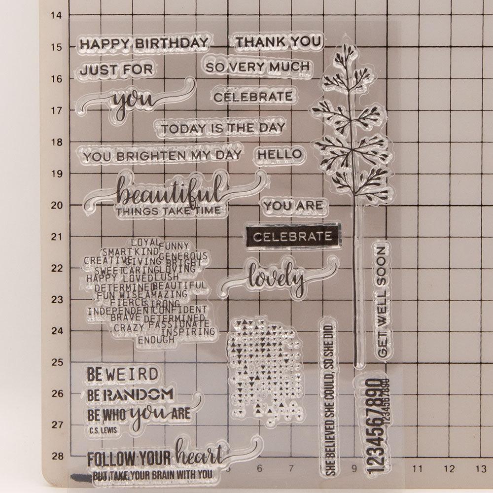 Christmas Birthday Greeting Transparent Silicone Clear Stamps DIY Scrapbooking Album Paper Card Best Wishes Word Letter