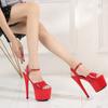 Сексуальные босоножки на высоком каблуке 17 см, лакированные кожаные туфли на платформе и шпильке для женщин, красочные туфли на платформе для вечеринок