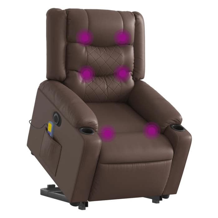 VidaXL Fauteuil Inclinable de Massage Électrique, Chaise de Relaxation avec Dossier et Repose-pied Réglables, Siège de Salon 3206566