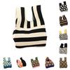 Durable Polyester Fabric Knitted Handheld Bag In 10 Colors For Women