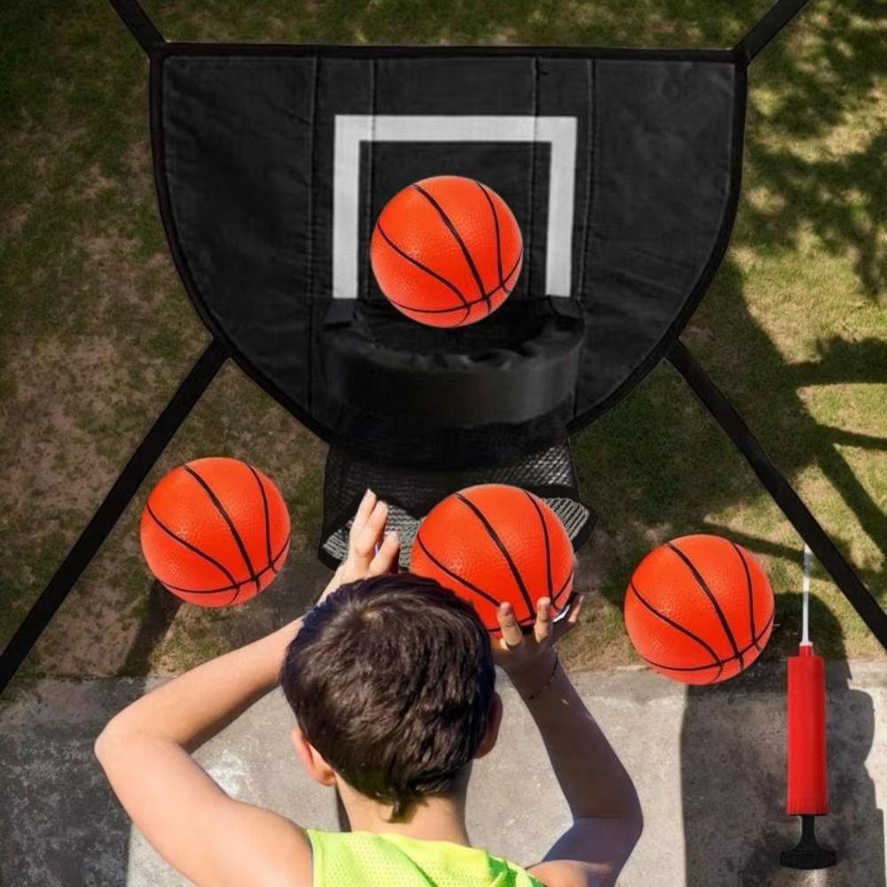 Foldable Trampoline Basketball Hoop Kit Multipurpose Portable Basketball Hoop Toys for Kids Adults