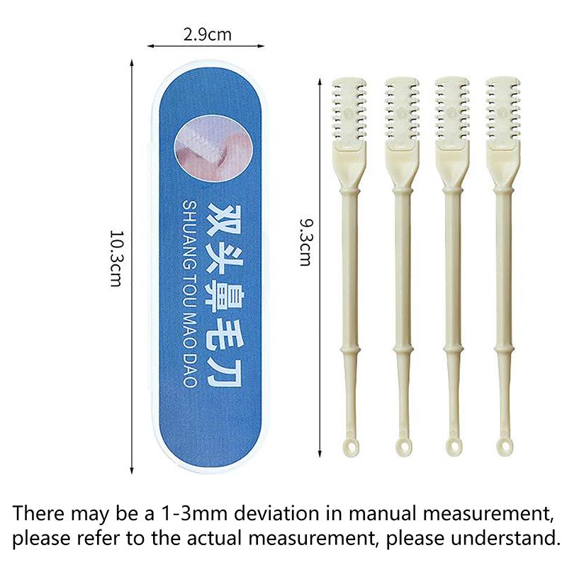 1/2/3/4 шт. моющийся триммер для волос с двойной головкой, триммер для волос в носу, ложка для ушей, вращающийся на 360° нож для волос в носу, триммер из нержавеющей стали
