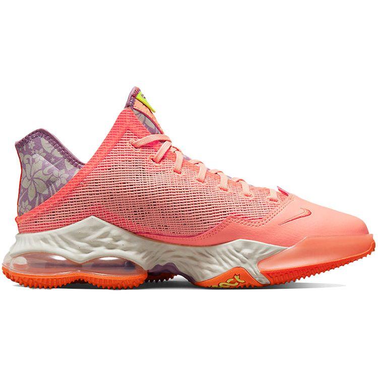 Nike LeBron 19 Low EP Гавайи Мужские Crimson Bliss Atomic Green Rush Orange Light Orewood Brown Amethyst Wave DQ8343-600