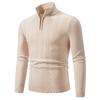 Men's Autumn And Winter Casual Turtleneck Knitted Solid Color Decorative Pattern Sweater