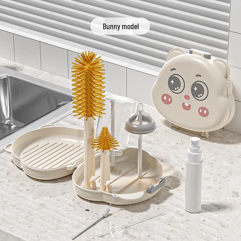 Портативный силиконовый набор для чистки детских бутылочек и сосок