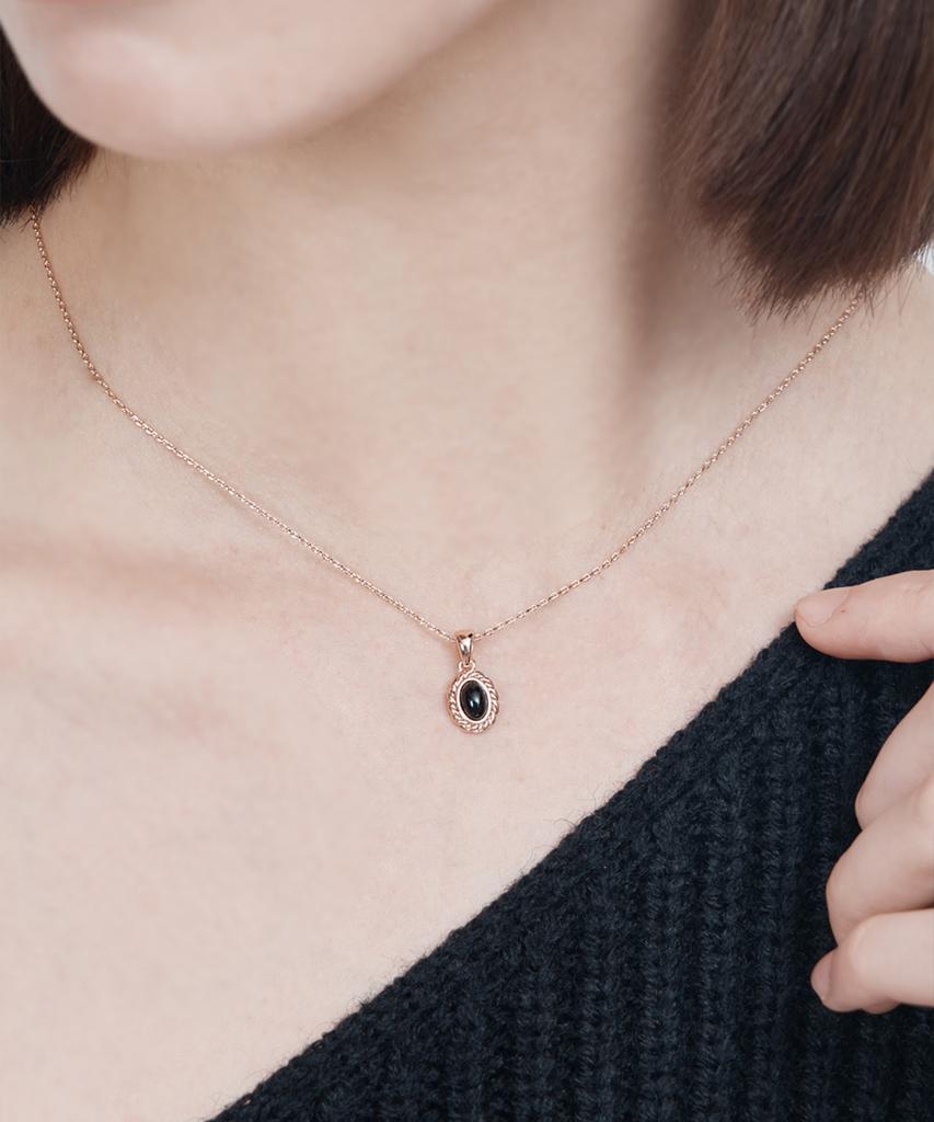 Ellejewelry Ella Овальное ожерелье с ониксом Elbrnn205
