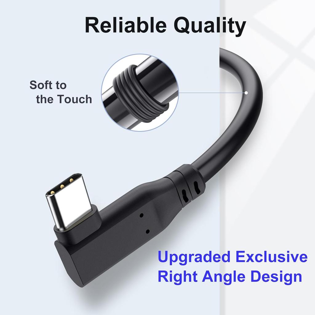 USB C to USB C Cable 3.3ft 60W - Right Angle USB C to USB C Charger Cord Type C Charging Cable Cord 90 Degree USBC to USBC Cable for iPhone15 Pro