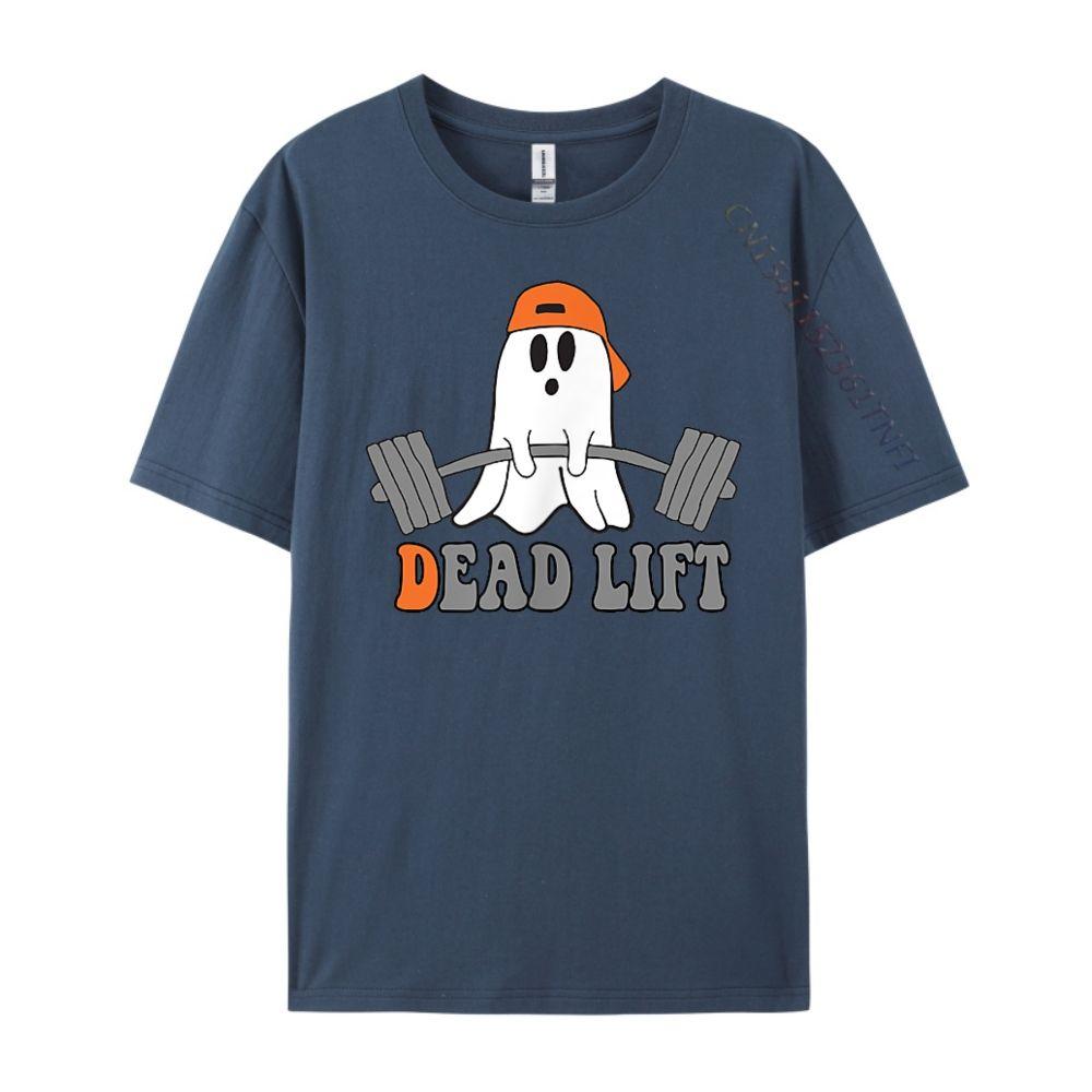 Unisex shirt Cotton Oversize Large Size New Ghost Dead Lift Halloween Funny Ghost Gym Graphic Pocket Graphic Tees Men Men's Clothes Print
