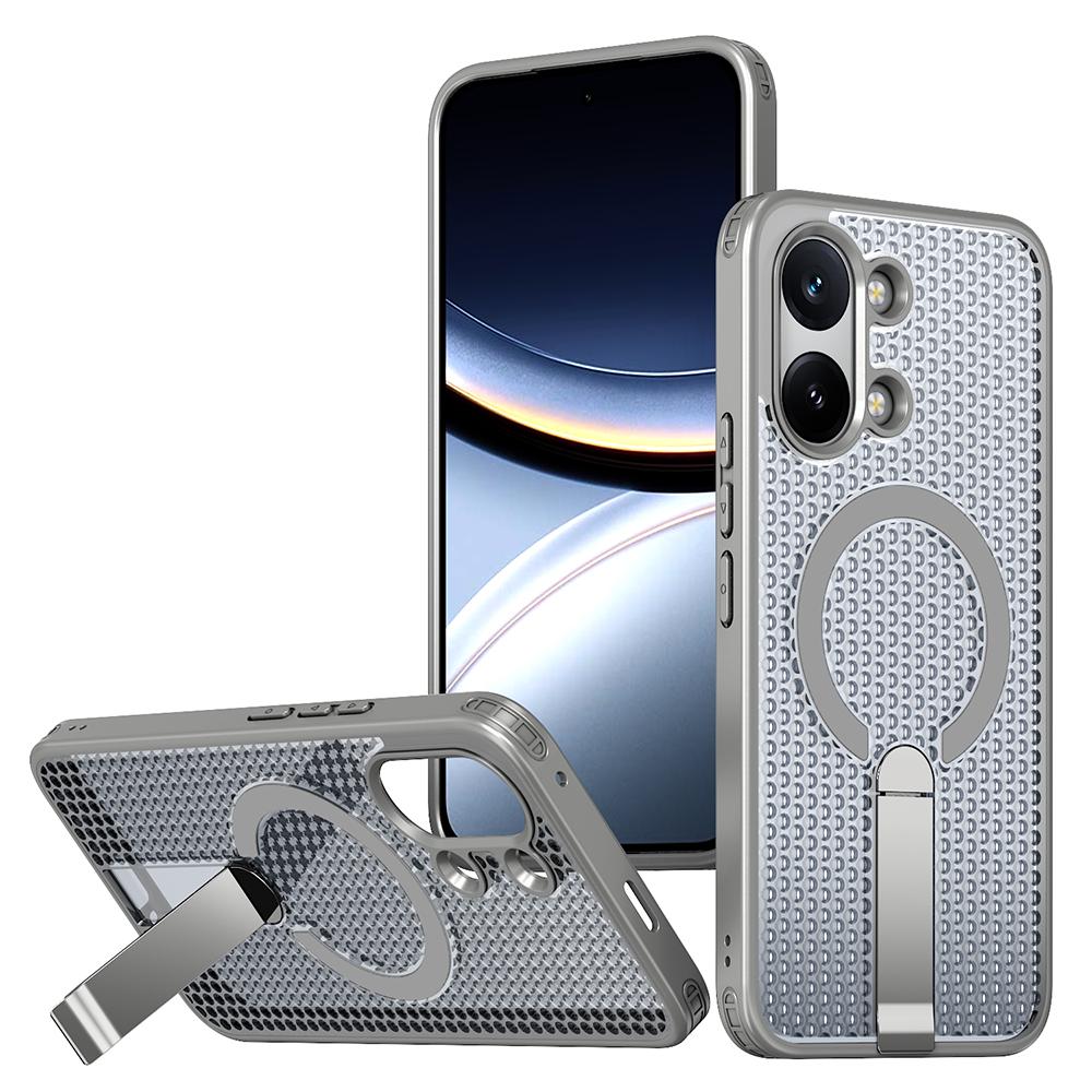 KEYSION Полый чехол с теплоотводом для MagSafe для Xiaomi POCO X8 Pro Max Магнитное охлаждение Скрытая подставка Ударопрочный чехол для телефона