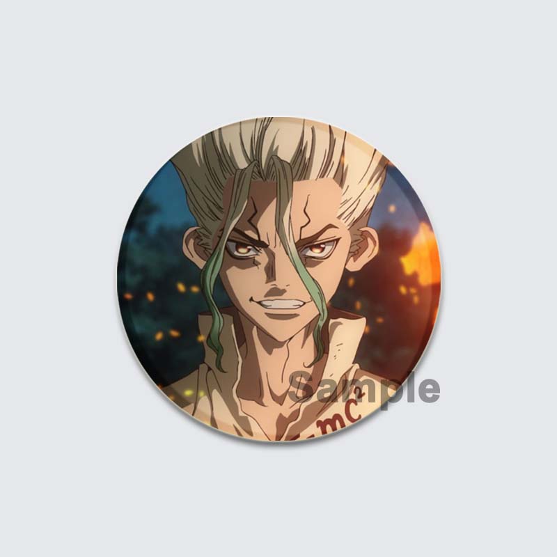 32/44/58 мм ТВ аниме DR STONE Броши на рюкзаке Мультяшный значок для коплея Ishigami Senkuu/Amber/Kohaku Милые эмалевые булавки Ювелирные аксессуары
