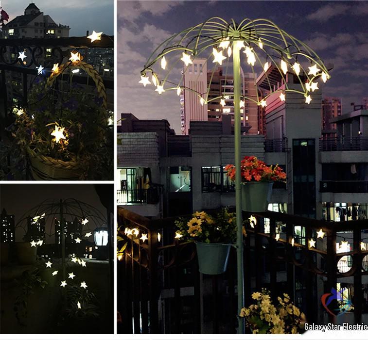 Outdoor Waterproof Twinkling Star Solar String Lights for Garden & Balcony Decoration - Holiday & New Year Lighting