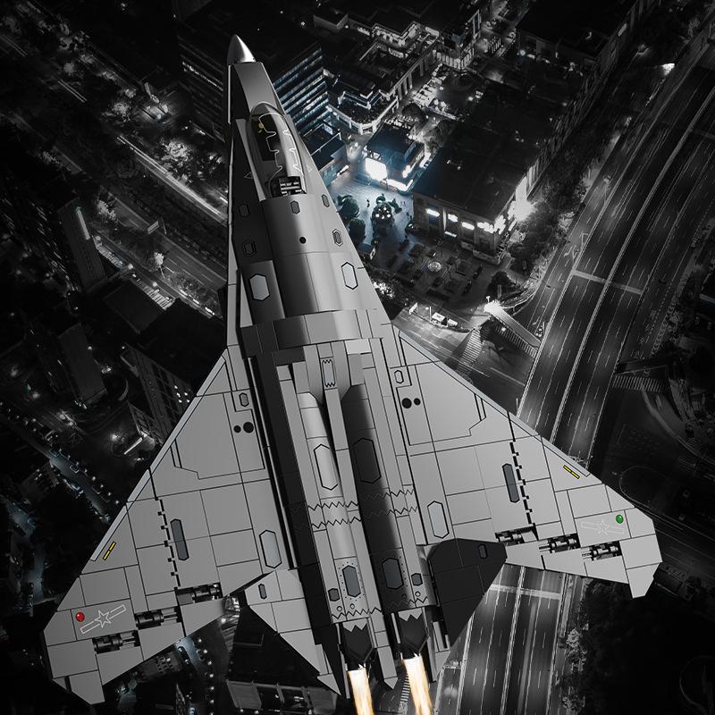 735PCS Military Series Air Force Sixth-generation Fighter Jet Building Block Children's Toys No BOX