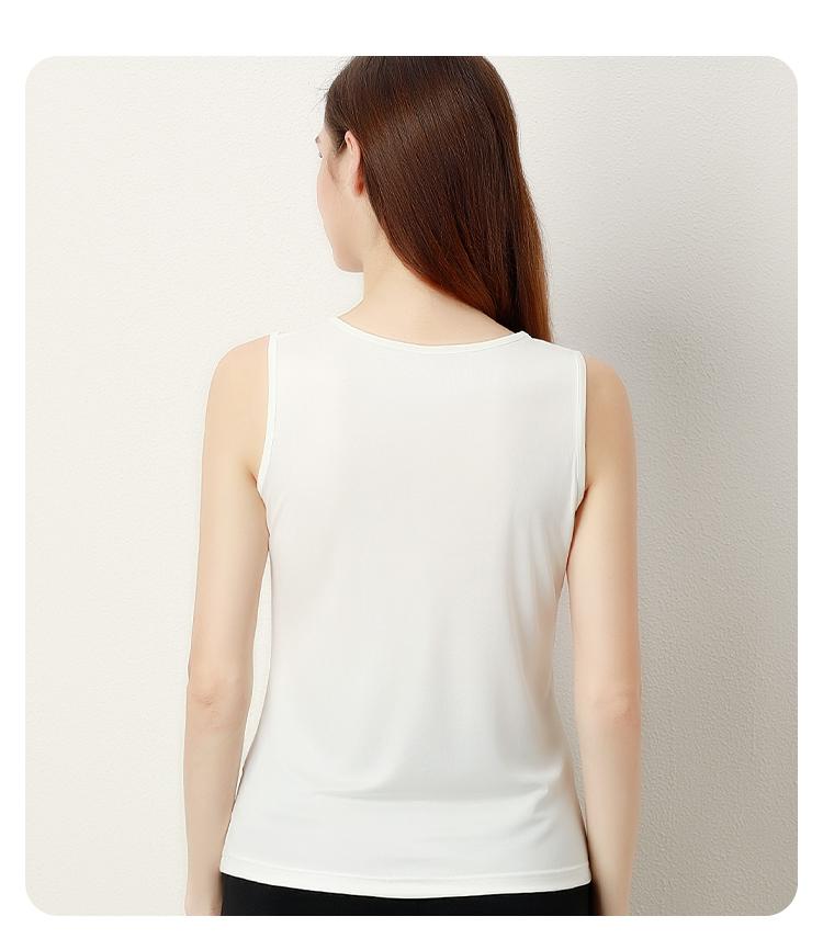 100% Mulberry Silk Women's Solid Color Round Neck Tank Top