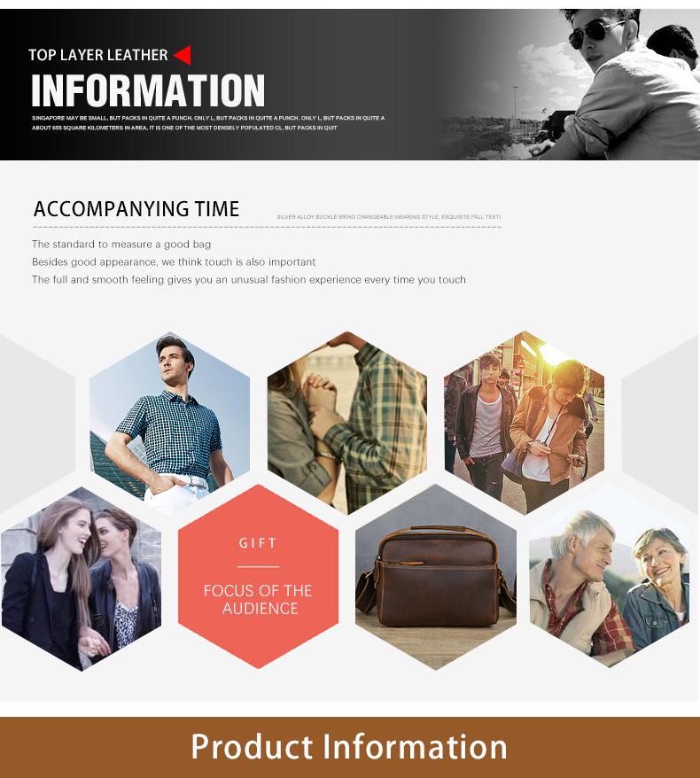 Винтажная мужская сумка-мессенджер из натуральной кожи - Crazy Horse Спортивная сумка через плечо