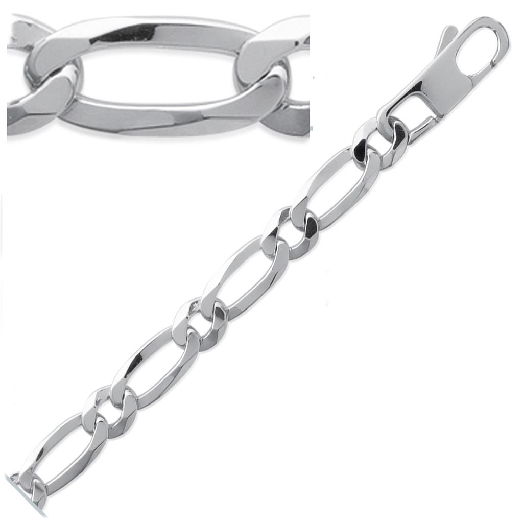 Les Trésors De Lily [L5663] - Silver Bracelet 'Figaro' - 21 Cm 7 Mm