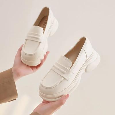 Модные лоферы Женская обувь Кожаная Повседневная На среднем каблуке Платформа Женские туфли Y2k Beau Today По акции Скидка Нескользящие Последние