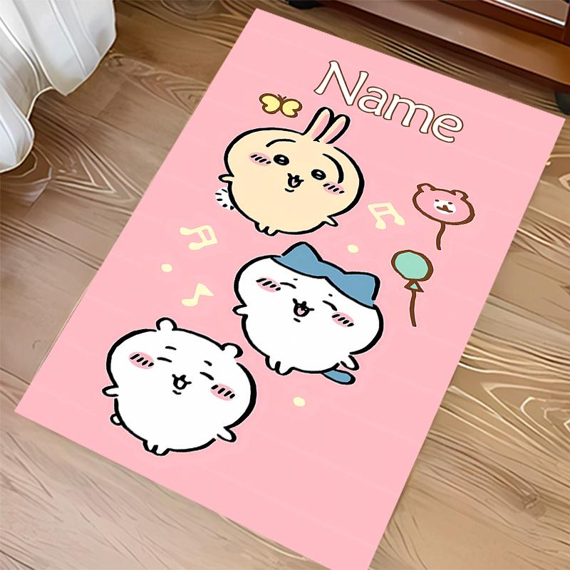 Custom personalization Chiikawa Print Area Rug - Soft, Washable Non-Slip Indoor Mat,Living Room,Home&Office Decorative Rug
