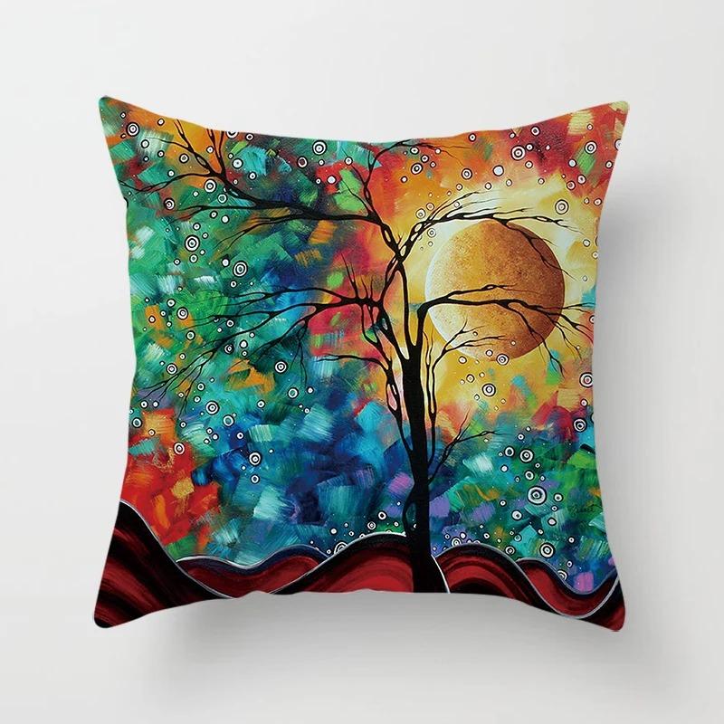 Creative Tree Pattern Pillowcase Interior Decoration Office Living Room Home Pillowcase