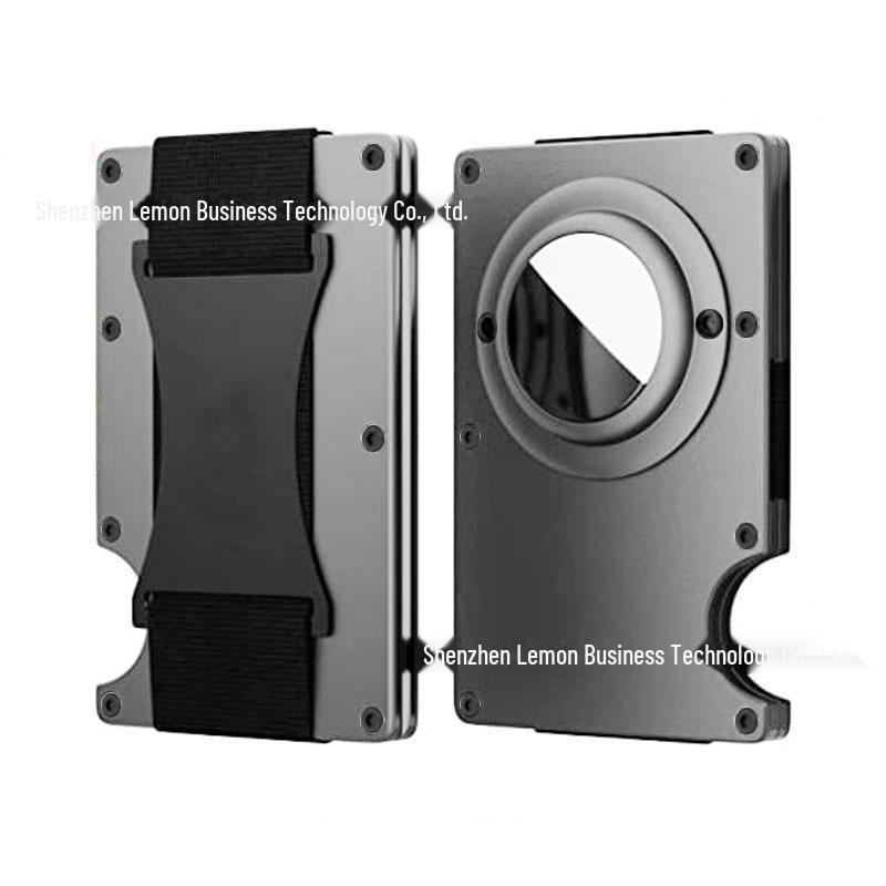 Новый держатель для карт из алюминиевого сплава с блокировкой RFID и трекером AirTag