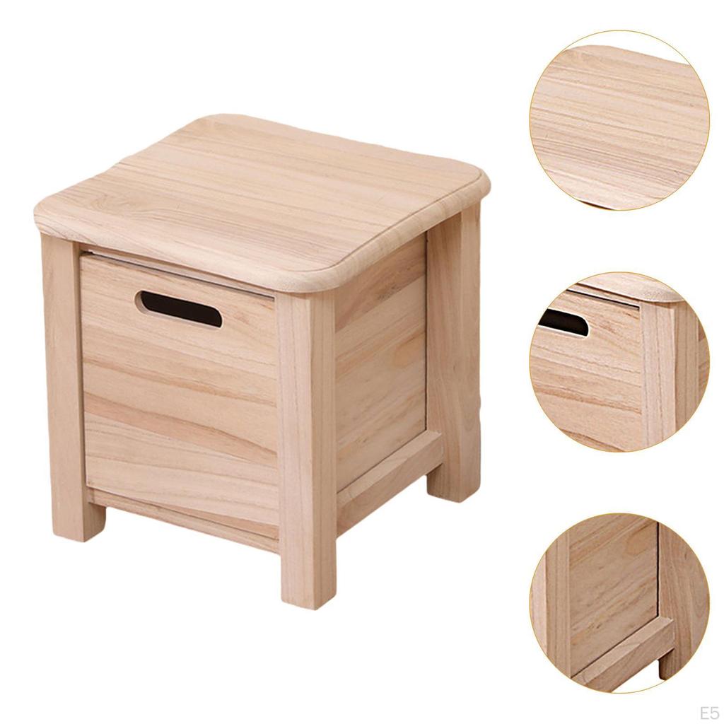 Деревянный табурет для хранения вещей, небольшой переносной, экономящий место, с ящиком для смены обуви