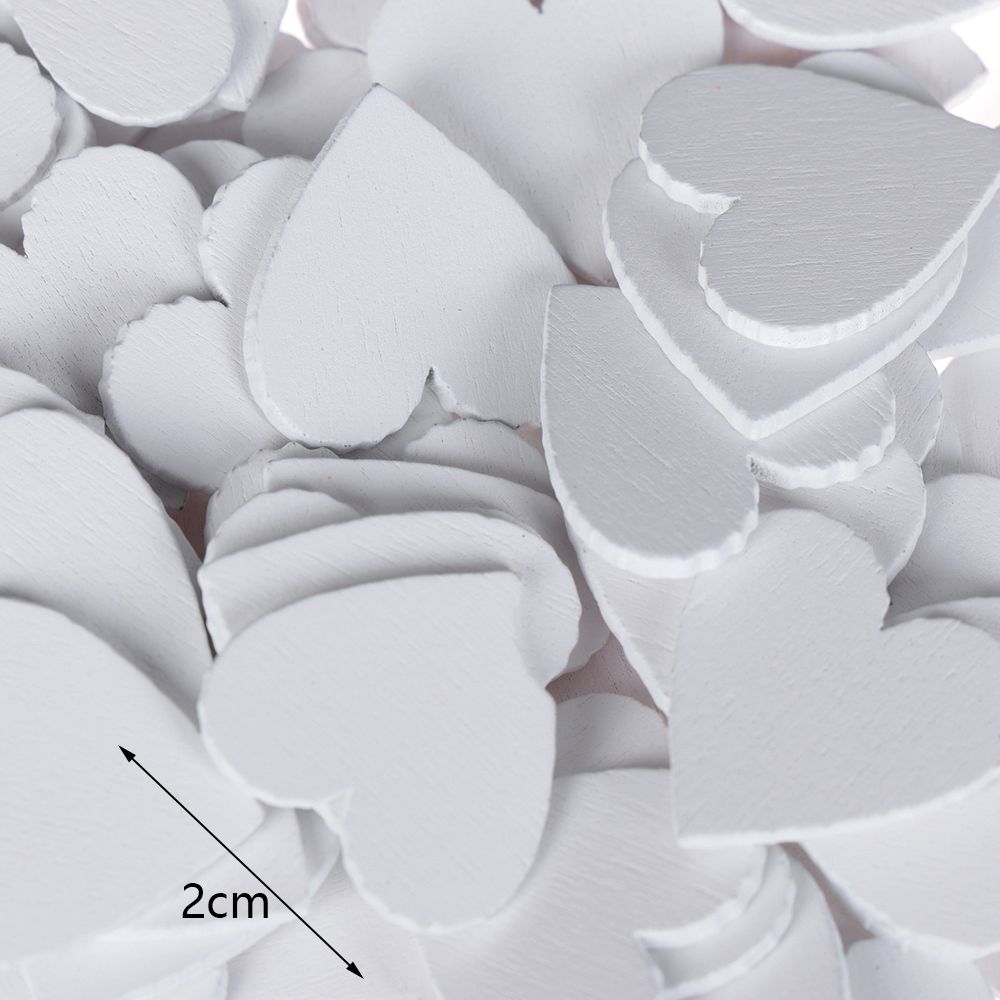 100pcs/set Chip DIY Crafts Art Collection Scrapbooking Heart Ornament Embellishment Natural Wood