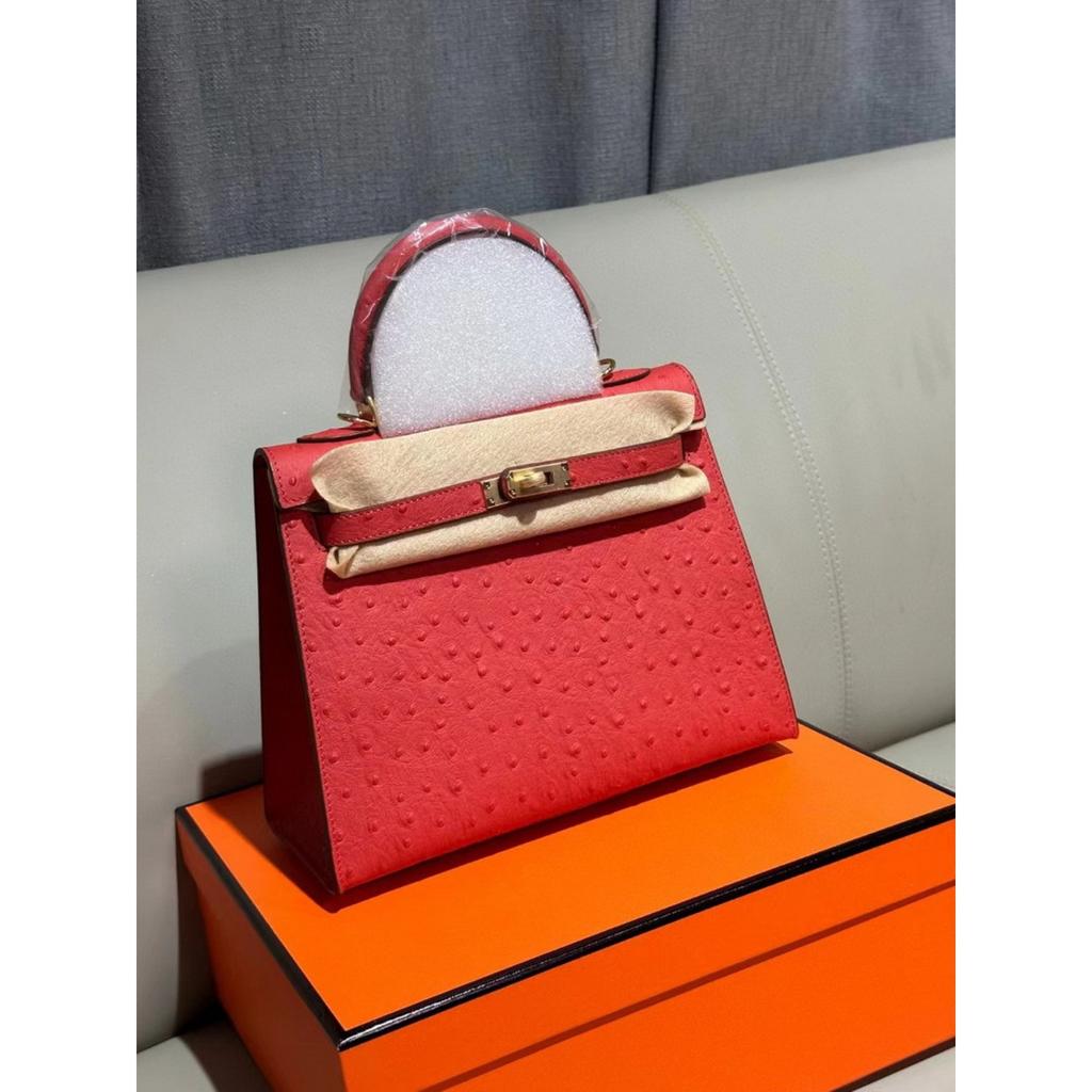 2026 Новая женская кожаная сумка первый слой рисунок страуса коровья кожа первое и второе поколение портативная на одно плечо через плечо женская сумка