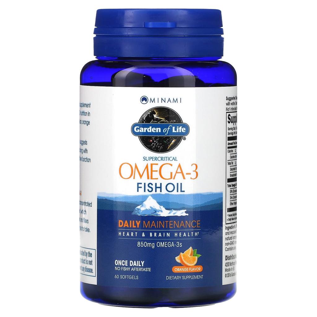 Garden Of Life, Supercritical Omega-3 Fish Oil, Orange, 60 Softgels