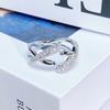 Sweet Light Luxury Zircon Super Flash Exquisite Open Ring Niche High-End Sense Stacking Wearing Colored Treasure Ring Women'S Model