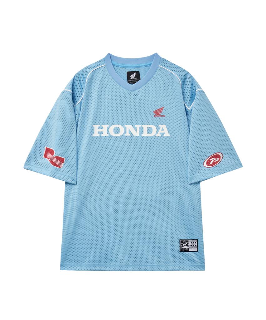 PHYPS MOTORCYCLE Motorcycle Piping Mesh Short Sleeve Light Blue