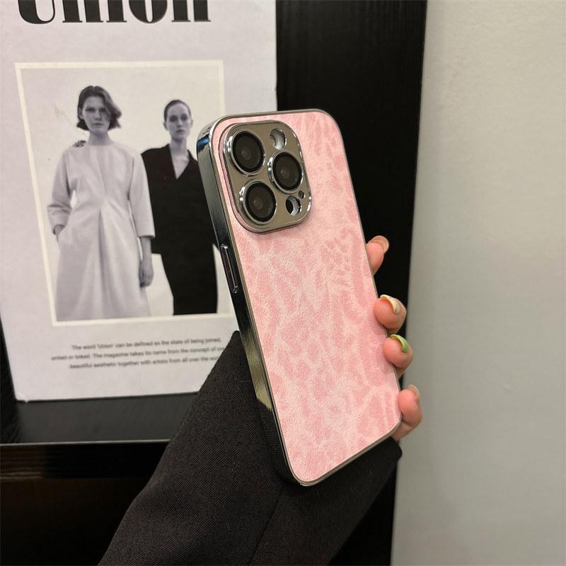 Роскошный кожаный чехол с леопардовым принтом и покрытием для iPhone 16 Pro Max 15 14 Plus 13 12 Pro 11, защитный чехол от падения с защитной пленкой для объектива