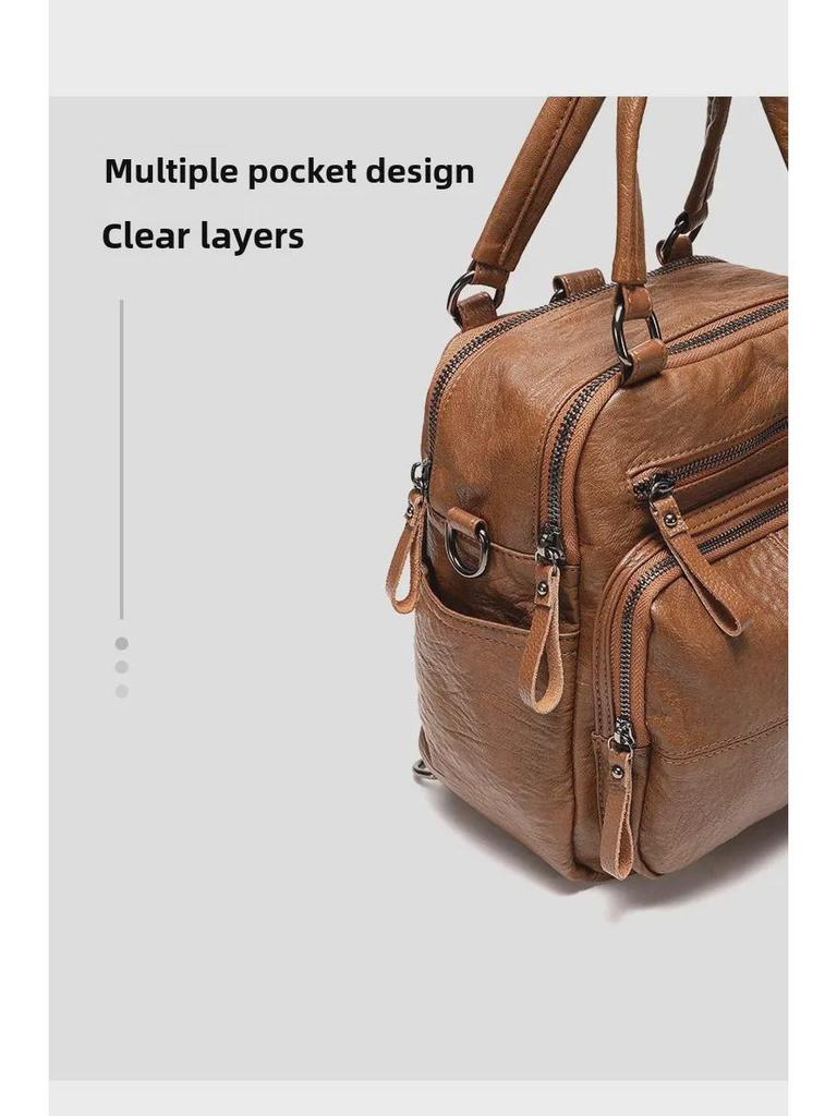 Women's 2025 Cross-Border Multifunctional Soft Leather Backpack: New Cowhide Casual Ladies Bag