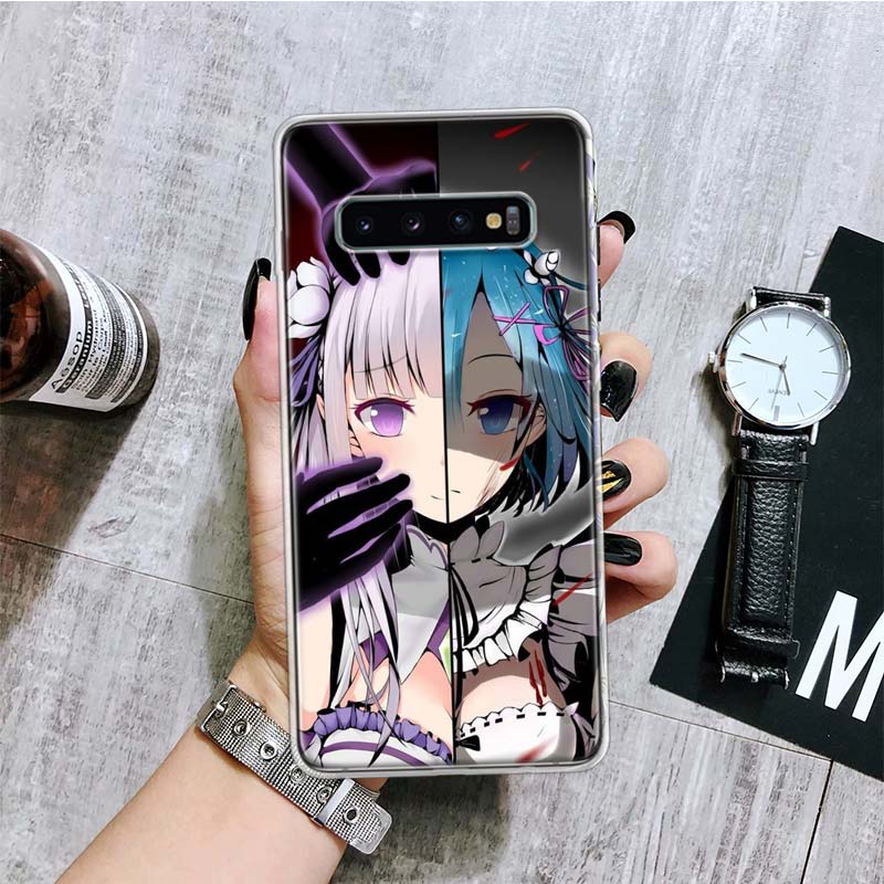 Чехол для телефона ReZERO Ram Rem Anime для Samsung Galaxy S20 FE S10 Plus S21 S22 Ultra S10E S9 S8 S7 Edge J4 + чехол Fundas Coque